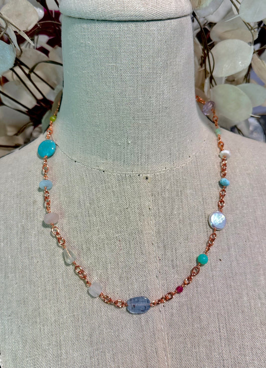 Confection necklace in copper