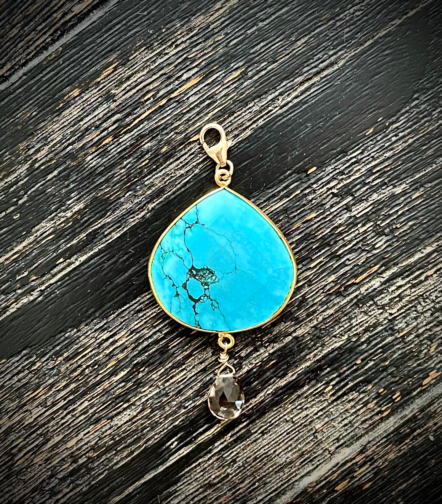 Sleeping Beauty Turquoise & Multi-gem Dangle Necklace